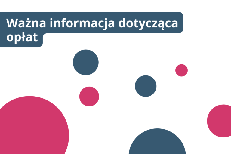 Ważna informacja dotycząca opłat