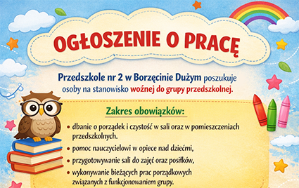 Ogłoszenie o pracę!!! Zapraszamy!!!